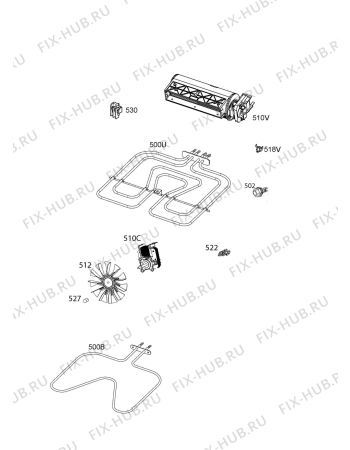 Взрыв-схема плиты (духовки) Faure FCI552GCSA - Схема узла Electrical equipment